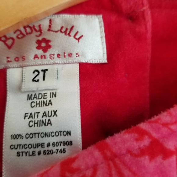 Baby LULU Damask Velvet Holiday Fancy Dress Size 2T Red Pink - Picture 5 of 8